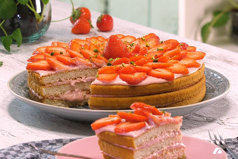 Einfache Erdbeertorte