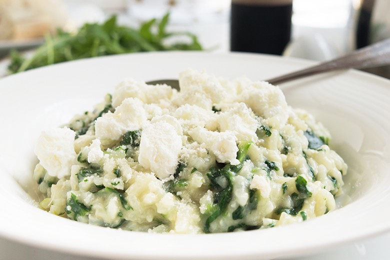 Spinatrisotto mit Feta