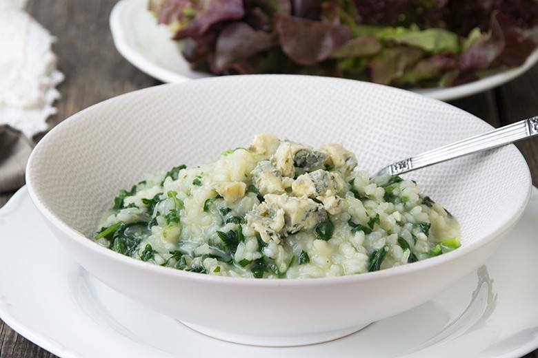 Spinatrisotto mit Gorgonzola