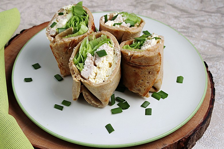 Vollkorn-Pfannkuchen-Wraps