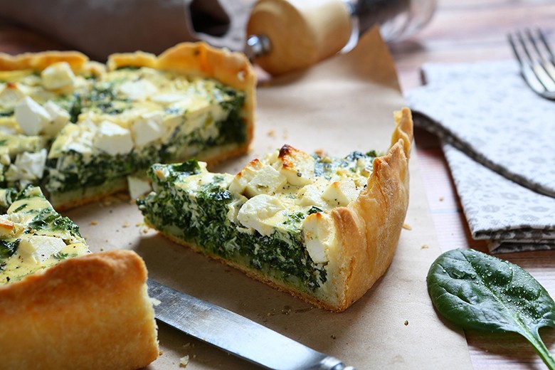 Spinatquiche mit Feta