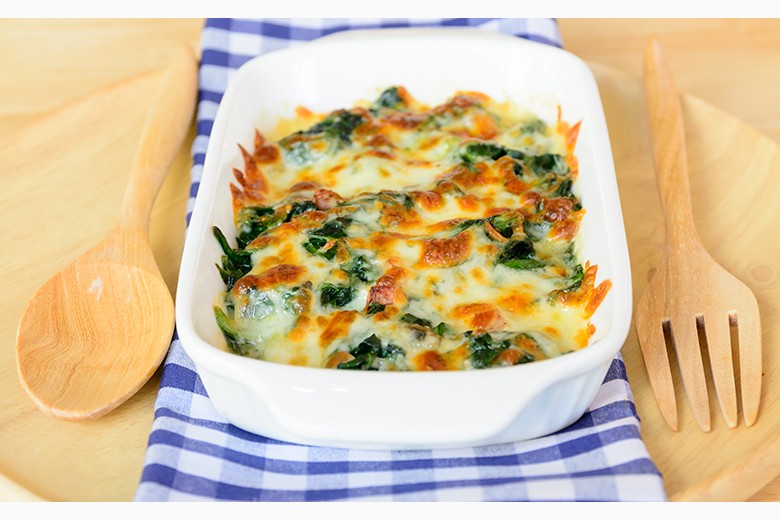 Spinatauflauf mit Kartoffeln