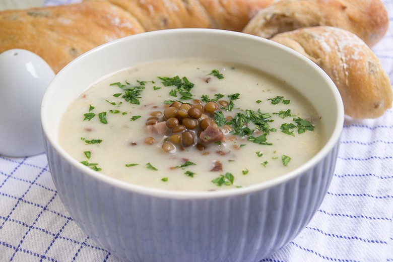 Mikrowellen-Linsensuppe