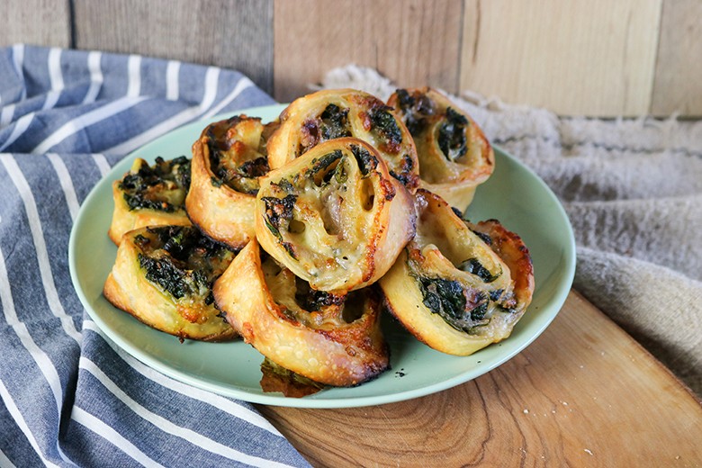 Blätterteigschnecken mit Spinat