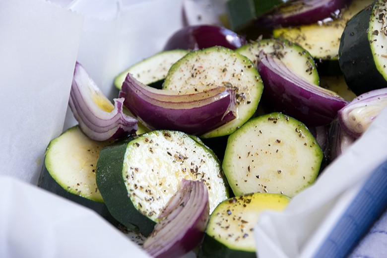 Zucchinigemüse aus dem Backofen