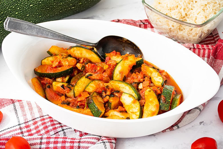 Zucchinigemüse mt Speck