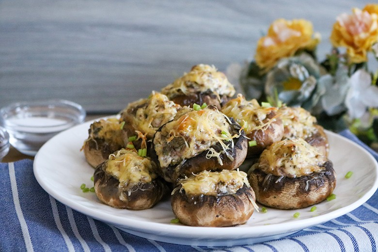 Gefüllte Champignons mit Reis