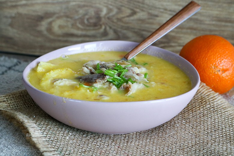 Karottencremesuppe mit Orangensaft