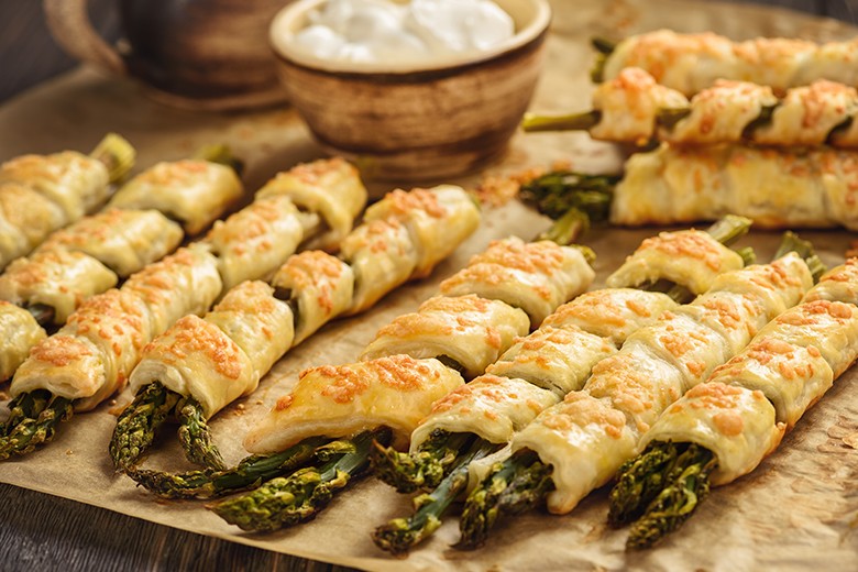 Spargel im Schlafrock