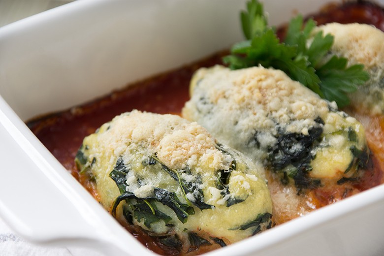 Spinatnocken mit Parmesan