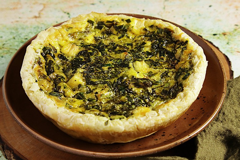 Mangold-Quiche mit Blätterteig