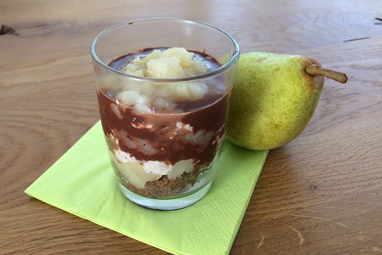 Schokoladen-Birnen-Trifles