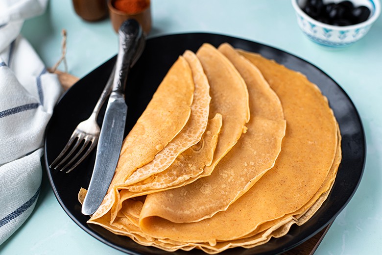 Herzhafte Pfannkuchen aus Kichererbsen