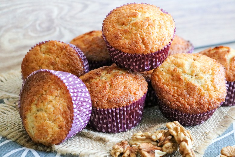 Bananen-Walnuss-Muffins