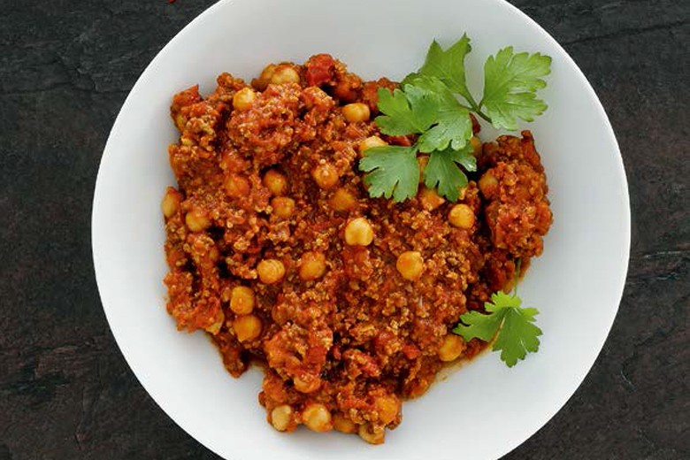 Scharfes Rindercurry mit Kichererbsen