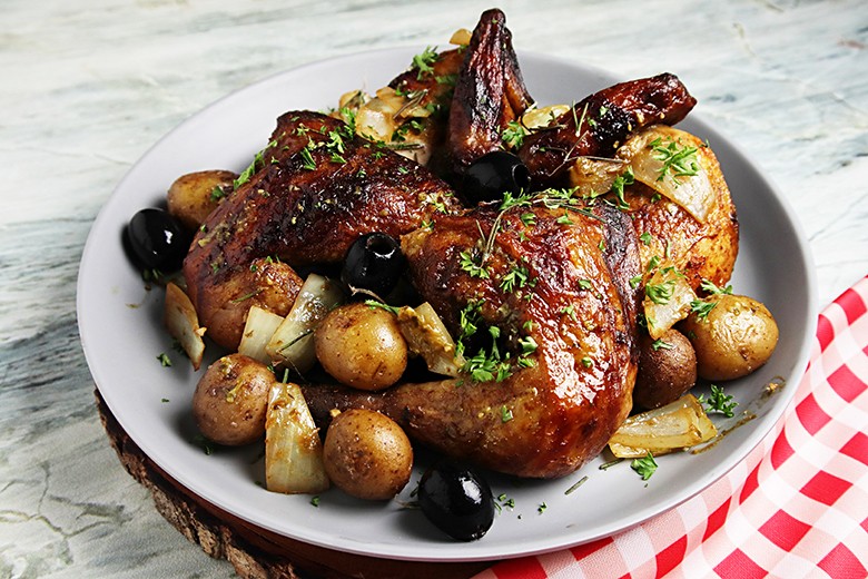 Maispoularde mit Fenchel