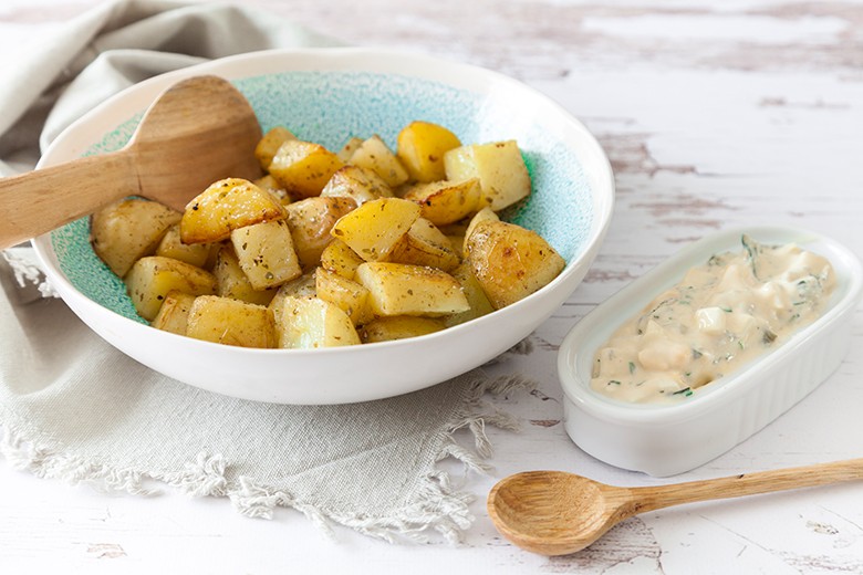 Ofenkartoffeln mit grüner Sauce