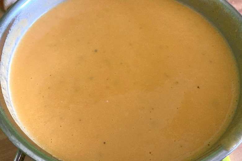 Süßkartoffel-Lauchcremesuppe