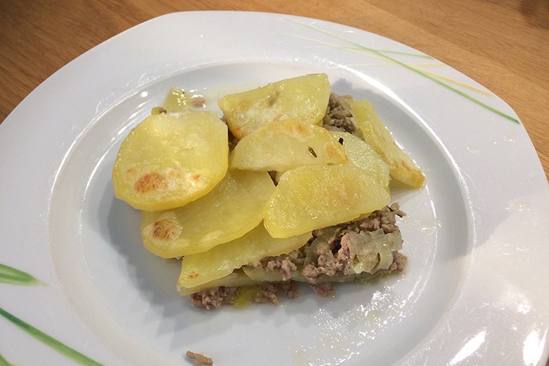 Lauchauflauf mit Hackfleisch