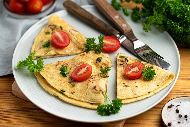 Eier-Omelett mit Pfifferlingen
