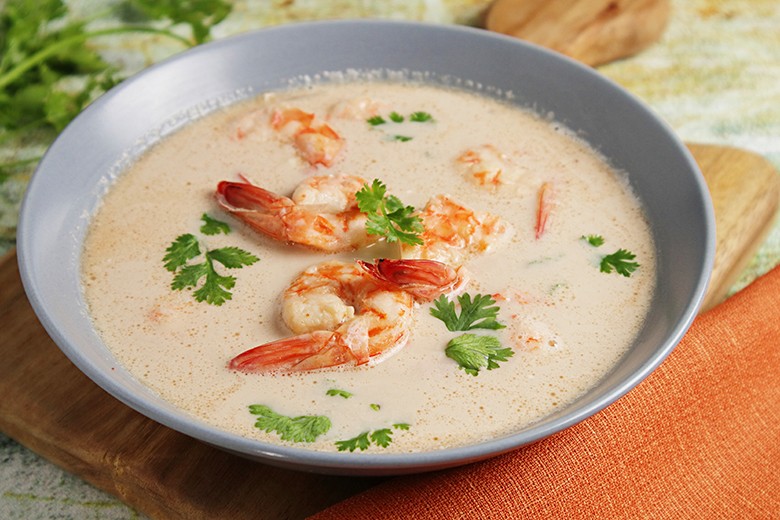 Shrimpssuppe mit Koriander