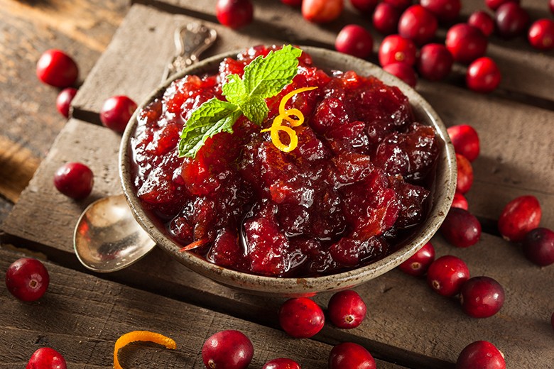 Selbstgemachte Preiselbeermarmelade