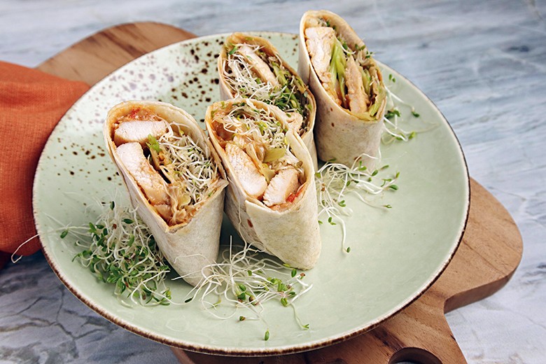 Würzige Hähnchen-Wraps