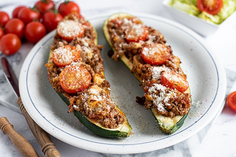 Gefüllte Zucchini mit Hackfleisch