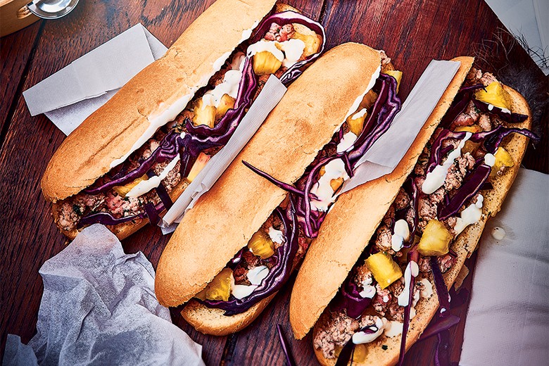 Exotisch würzige Hotdogs