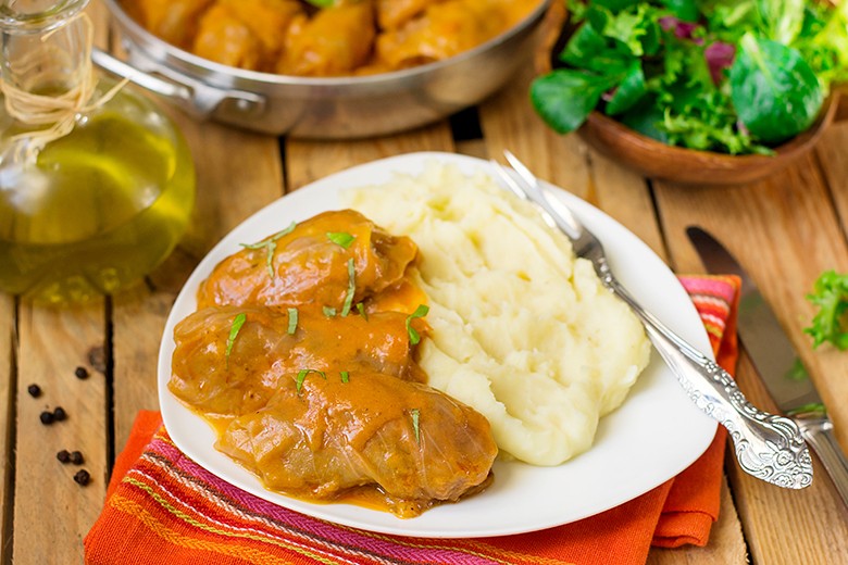 Sauerkrautrouladen mit Hackfleisch