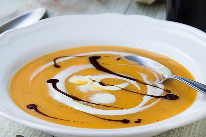 Kürbiscremesuppe mit Kokosmilch