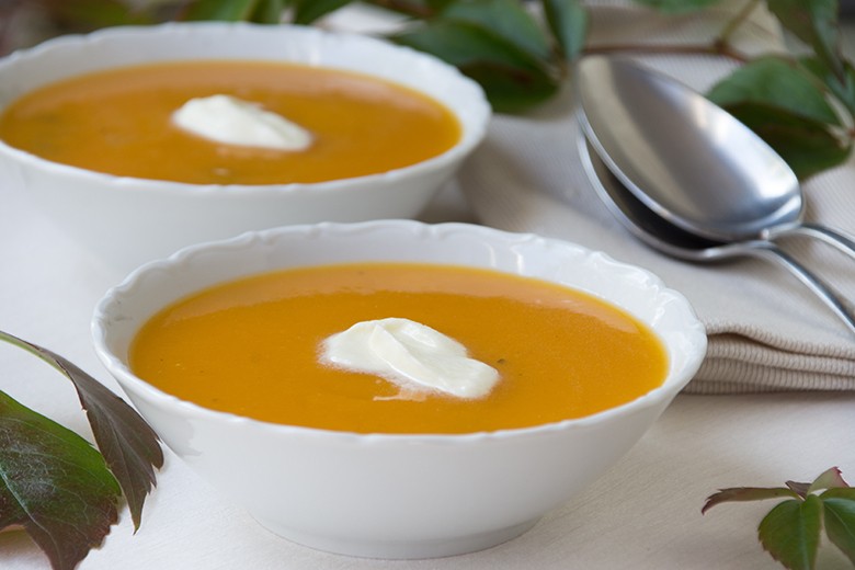 Kürbiscremesuppe mit Möhren
