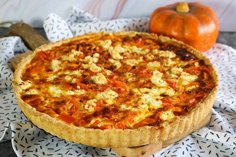 Kürbis-Quiche mit Feta