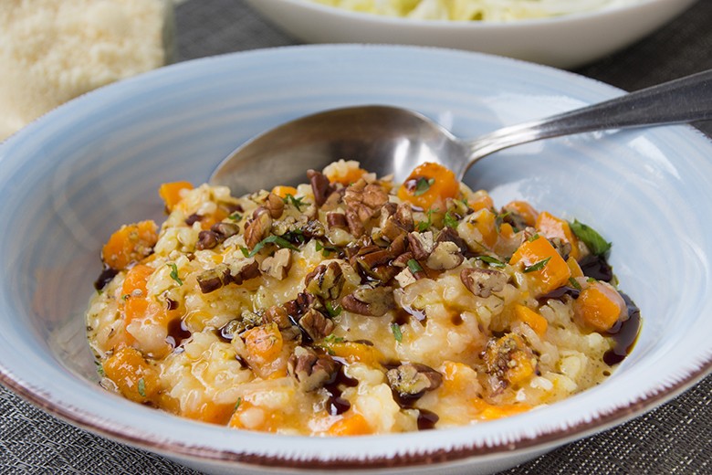 Kürbisrisotto mit Walnüssen
