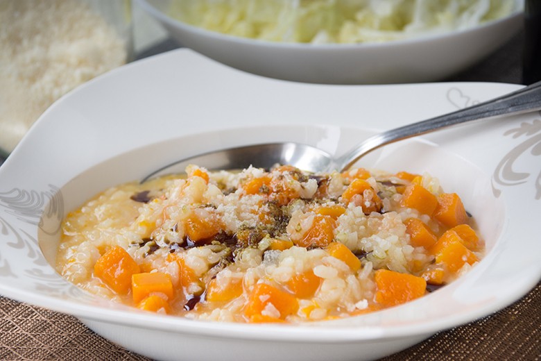 Kürbisrisotto ohne Wein
