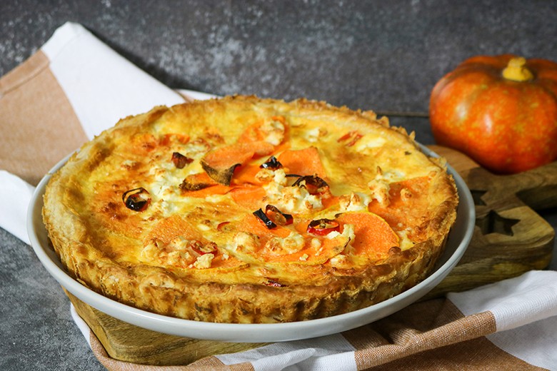 Kürbistarte mit Schafskäse