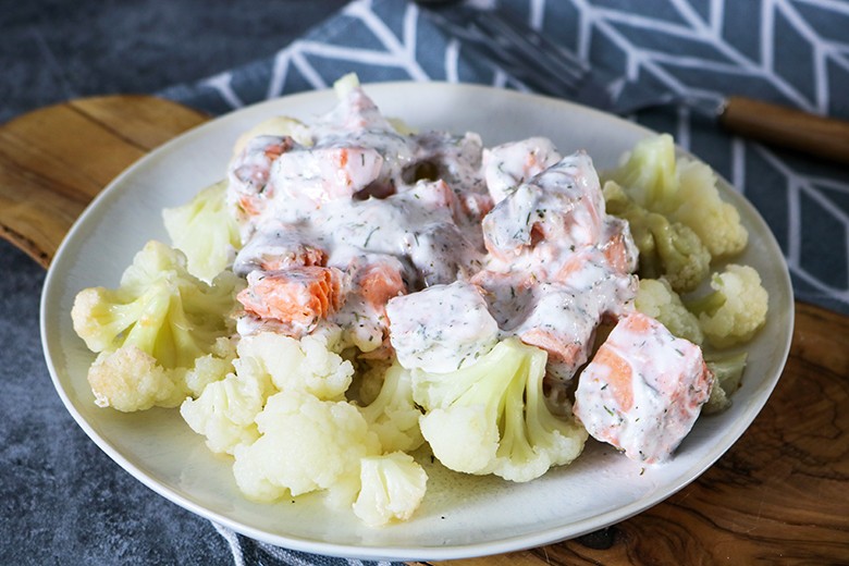 Blumenkohl mit Lachssauce