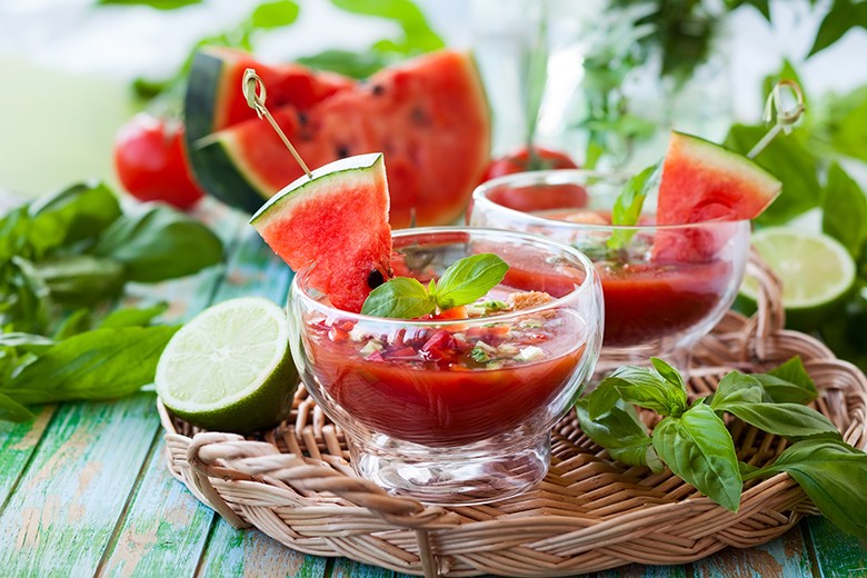 Tomaten-Melonen-Suppe