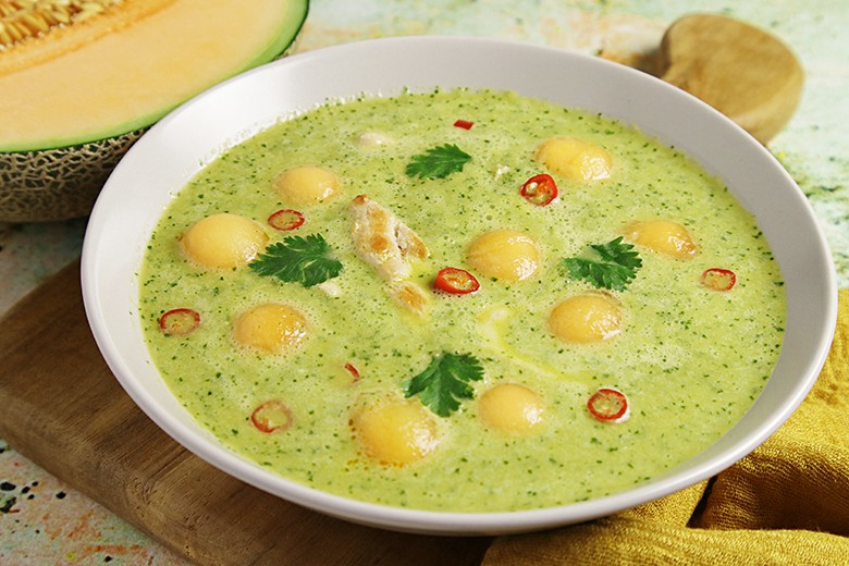 Melonensuppe mit Kokosmilch