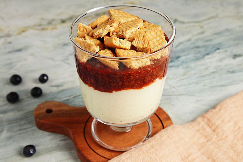 Heidelbeeren in Cheescakecreme
