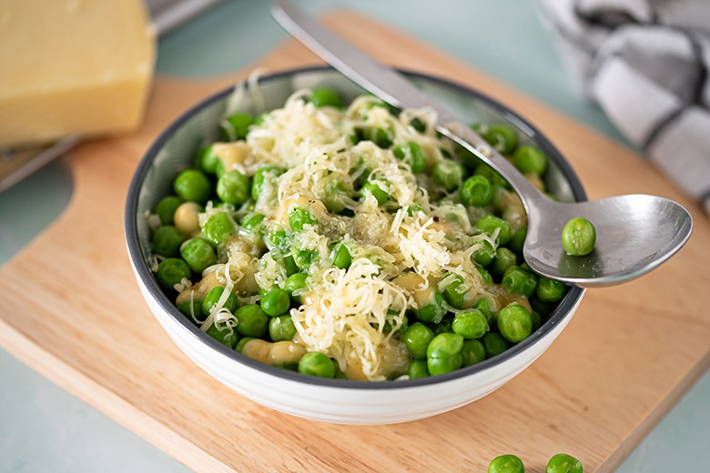 Erbsen mit Käse