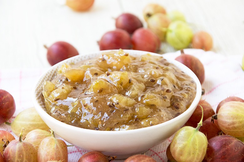Selbstgemachte Stachelbeermarmelade