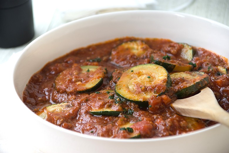 Zucchinigemüse mit Hackfleisch