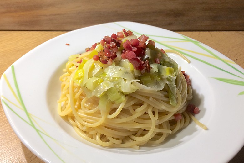 Spaghetti mit Lauchsauce
