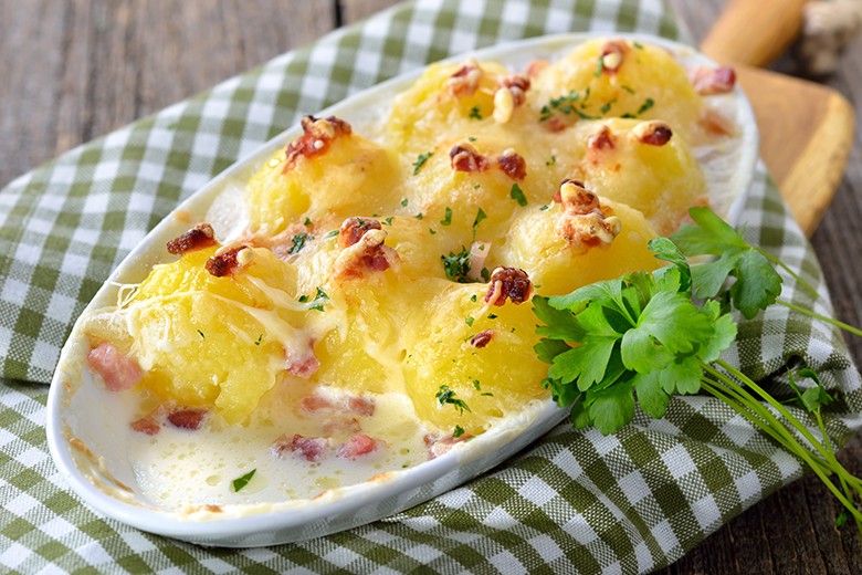 Kartoffelnocken in Sahnesauce