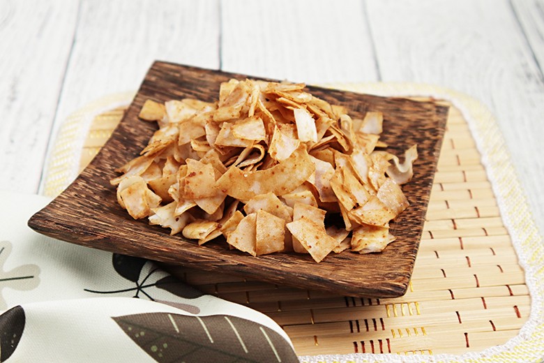 Kokoschips mit salzigem Karamell