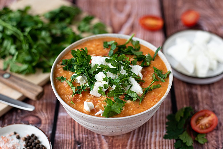 Tomaten-Hirse-Suppe