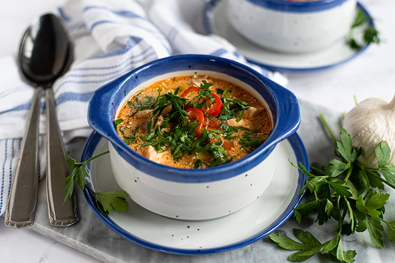 Norwegische Lachssuppe