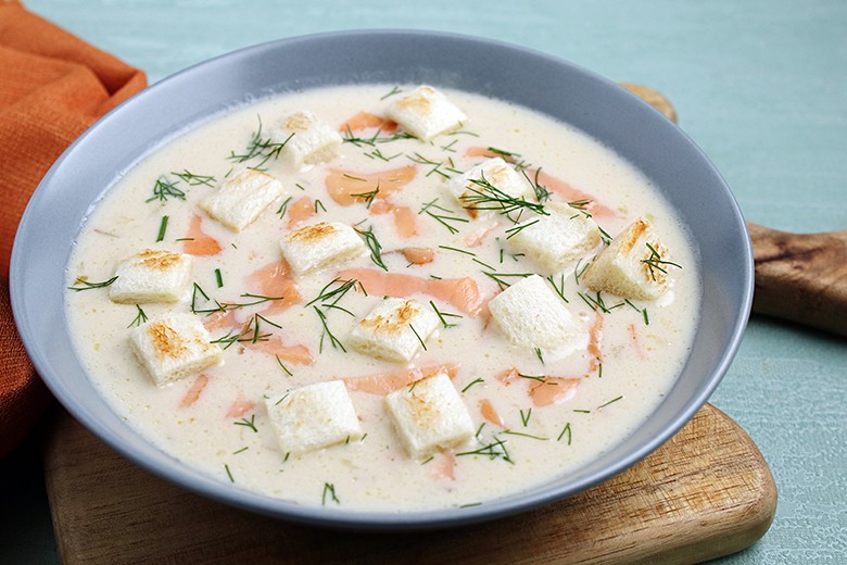 Cremige Lachssuppe