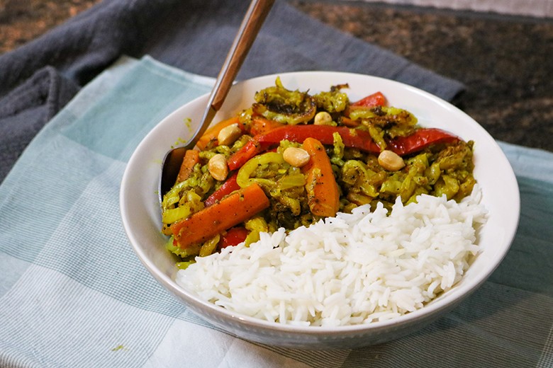 Chinakohl-Curry mit Reis